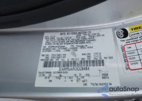2012 Ford Fusion Sel from USA, damaged, VIN 3FAHP0JA9CR328484